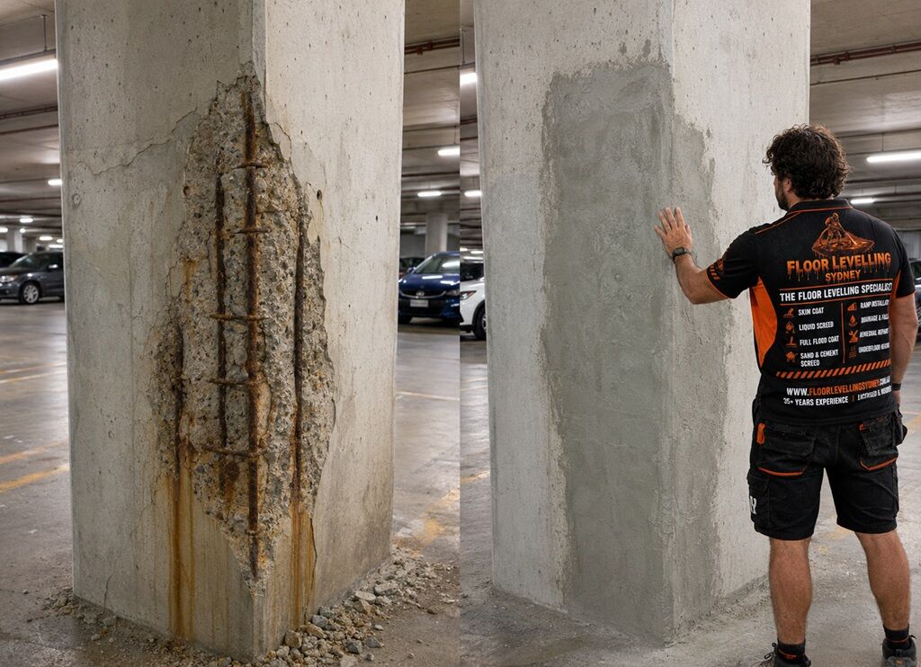 Concrete Cancer Repairs 9 Concrete Cancer Repairs Sydney - BEFORE & AFTER - Floor Levelling Sydney